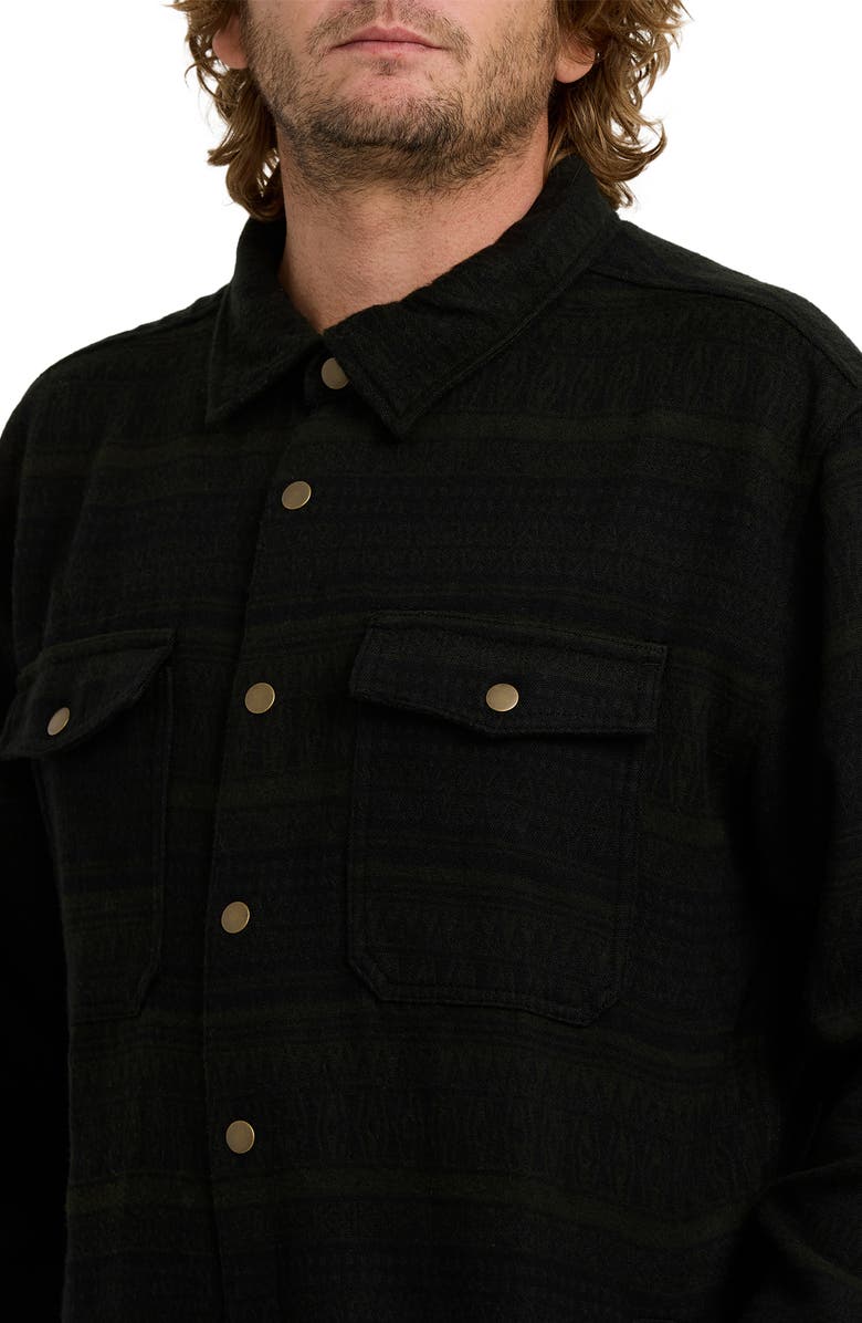 Billabong Lodge Jacquard Snap Front Shirt, Alternate, color, Dark Military
