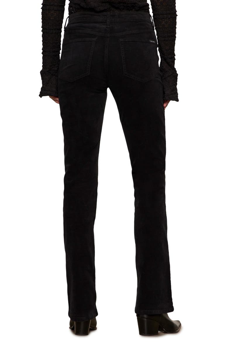 High Waist Bootcut Velveteen Pants, Alternate, color, BLACK