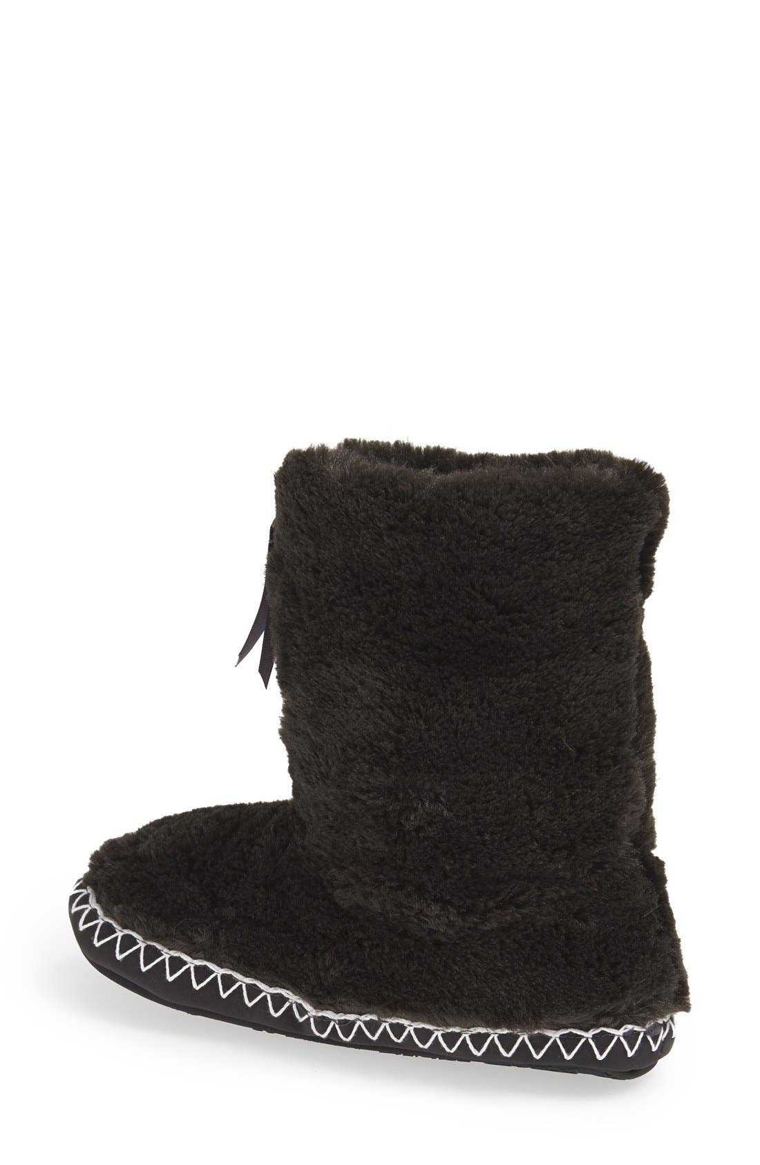'Marilyn' Faux Fur Slipper Boot, Alternate, color, CHARCOAL