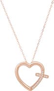Queen Jewels Cubic Zirconia Heart Cross Pendant Necklace