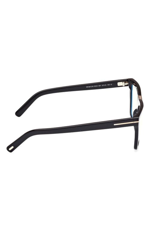Tom Ford 57mm Square Blue Light Blocking Glasses In Black