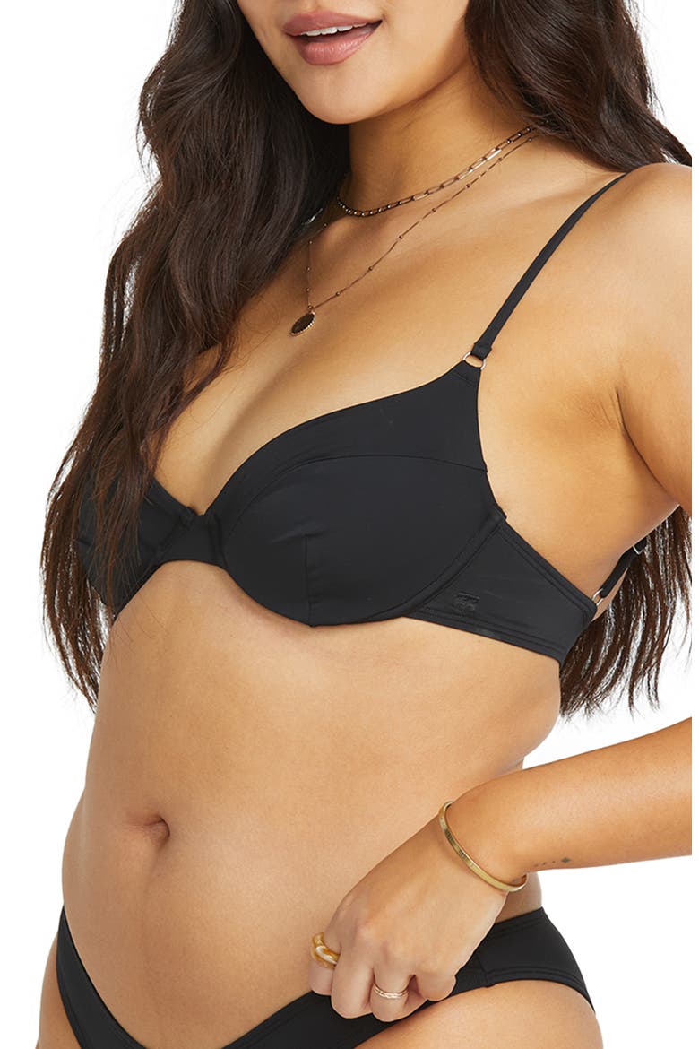Sol Searcher Reese Underwire Bikini Top, Alternate, color, BLACK PEBBLE