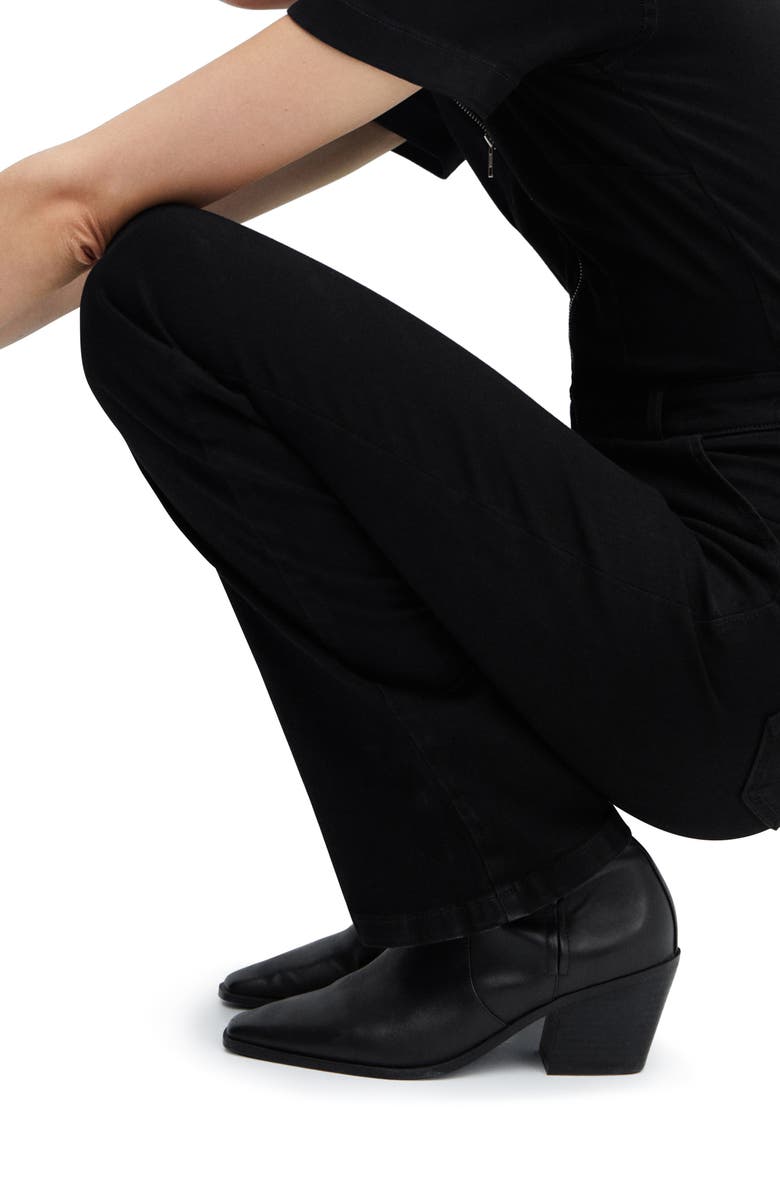 MANGO Straight Leg Zip-Up Denim Jumpsuit, Alternate, color,