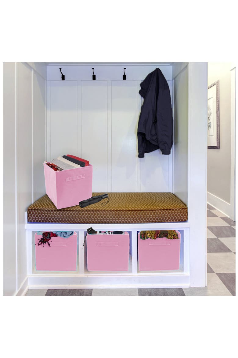 Foldable Storage Cube Basket Bin - Set of 6 - Pastel Pink, Alternate, color, PASTEL PINK