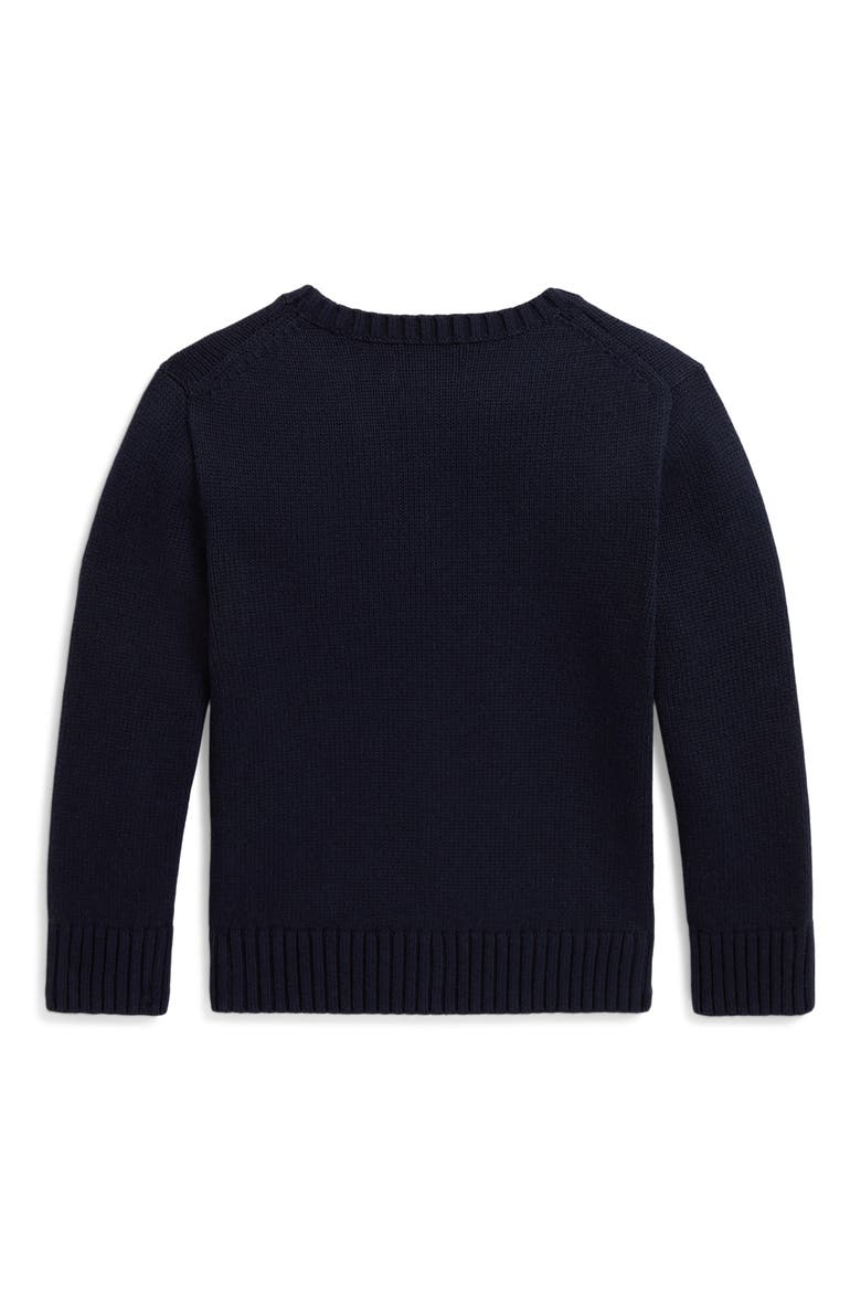 Kids' Beagle Intarsia Cotton Sweater, Alternate, color, RL NAVY MULTI