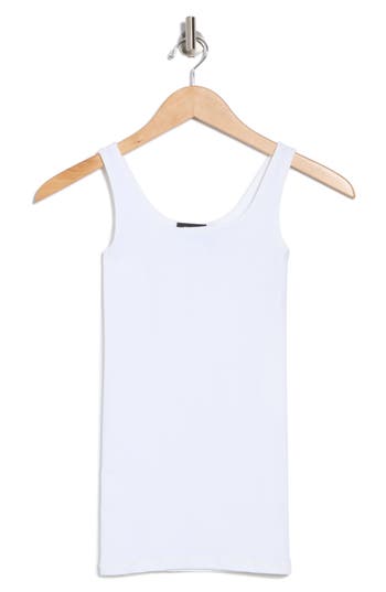 Theory Tubular Scoop Neck Tank Top In White