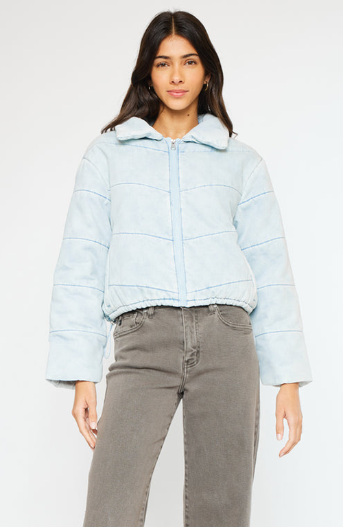 Kancan Luciana Denim Puffer Jacket In Blue