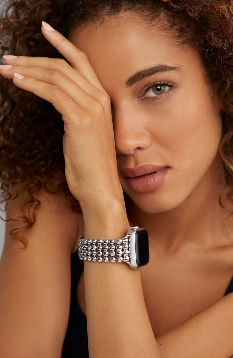 LAGOS Smart Caviar Beaded Apple Watch<sup>®</sup> Watchband, Alternate, color, Silver