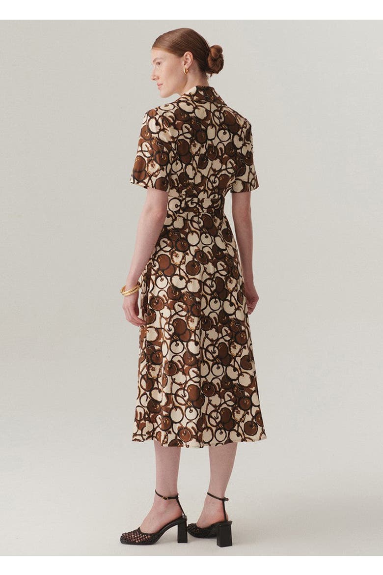 Zuri Midi Dress, Alternate, color, Brown