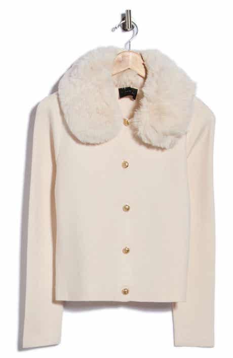 Faux Fur Collar Cardigan