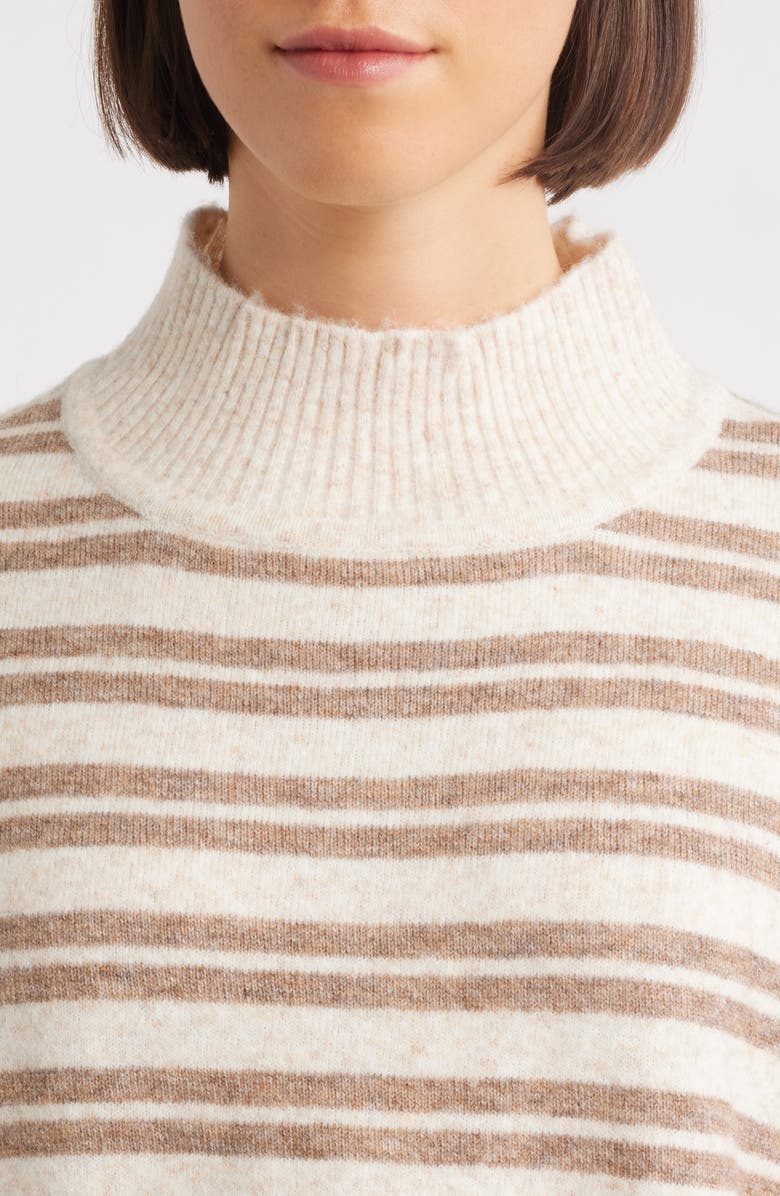 Hatley Double Stripe Mock Neck Sweater, Alternate, color, Cream