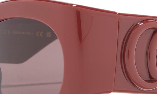 Gucci 53mm Modified Cat Eye Sunglasses In Burgundy