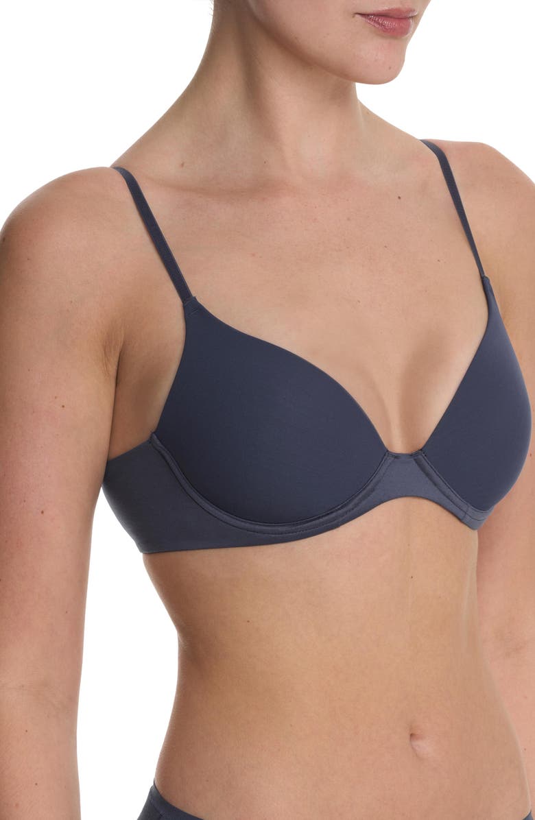 Natori Soft Focus Comfort Convertible Demi T-Shirt Bra, Alternate, color, Vintage Navy