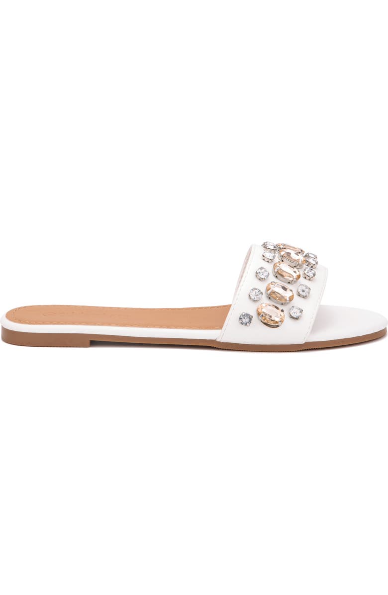 OLIVIA MILLER Gem Slide Sandal, Alternate, color, White