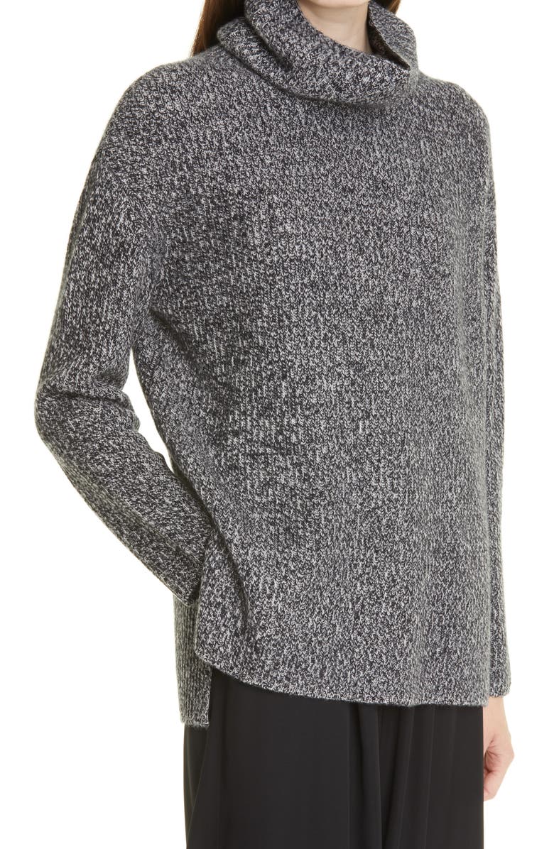 Nordstrom Signature Funnel Neck Cashmere Tunic Sweater, Alternate, color, 