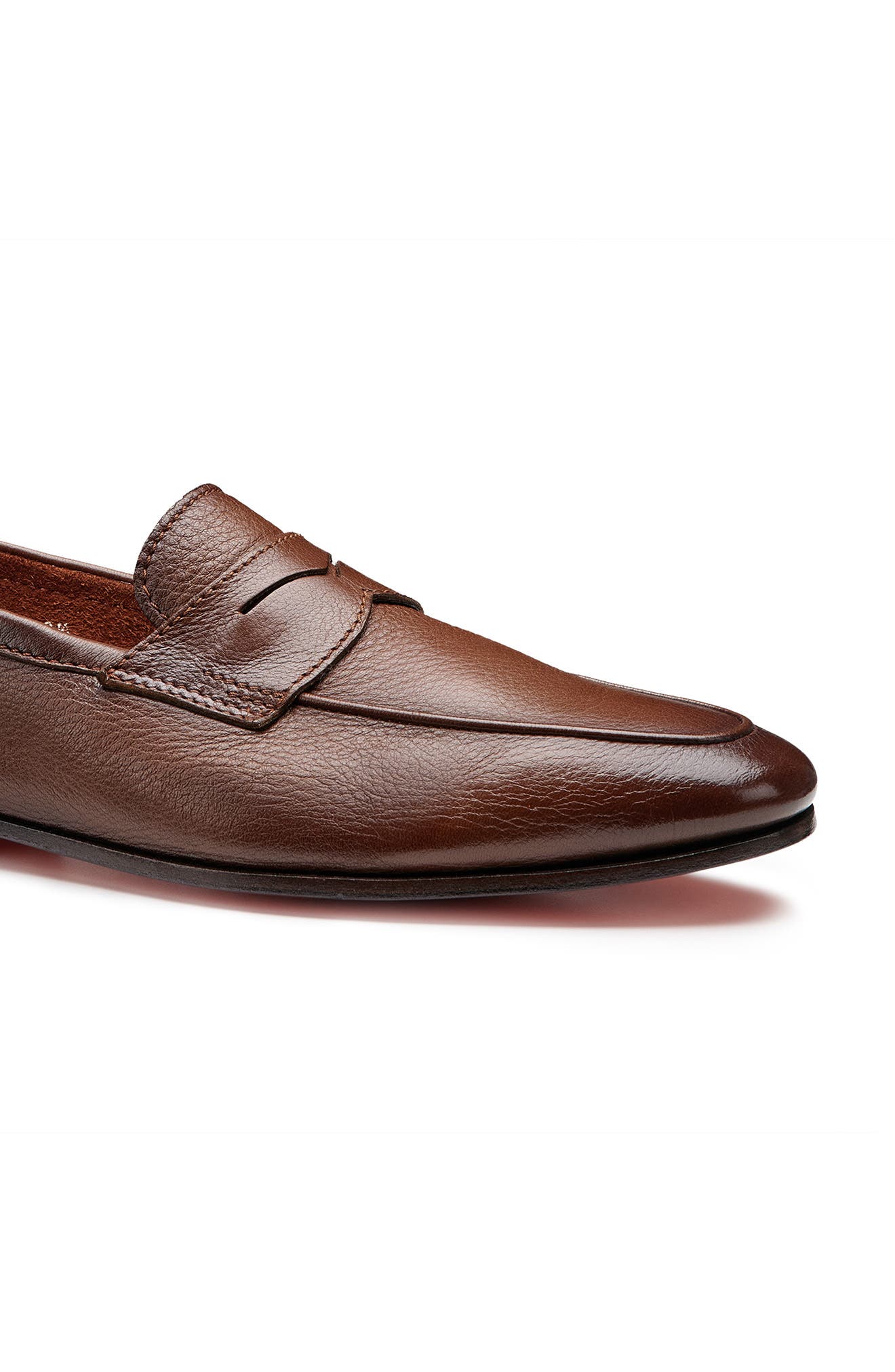 Santoni Carlos Penny Loafer, Alternate, color, Light Brown
