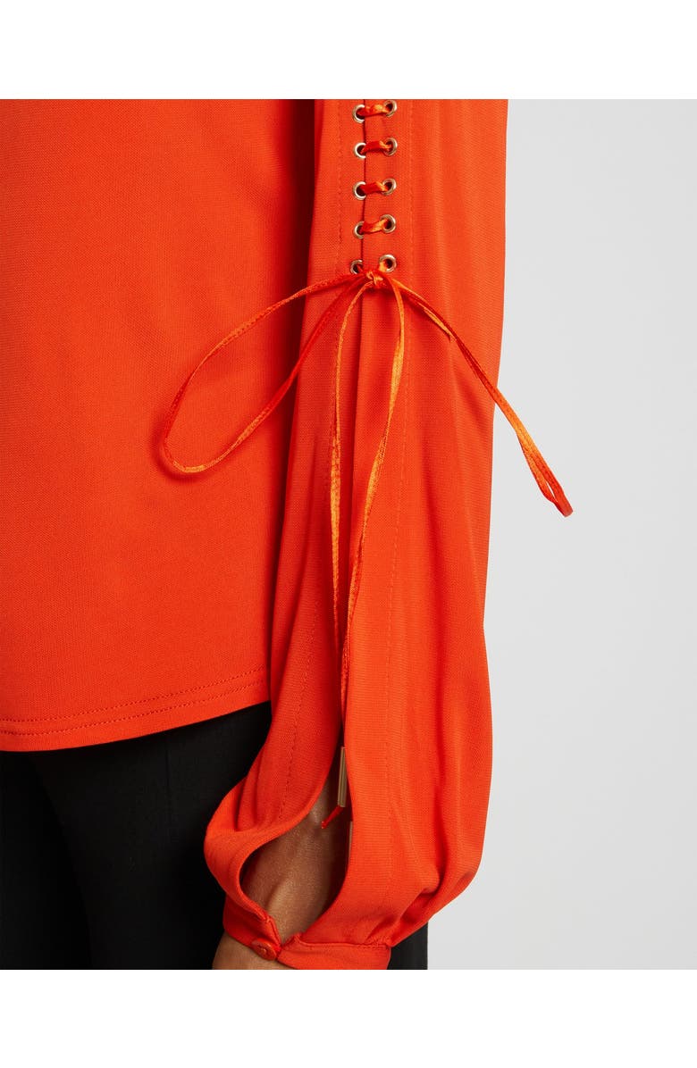 Santorelli Livi Long Sleeve Top with Grommet Detail in Luxury Jersey, Alternate, color, 