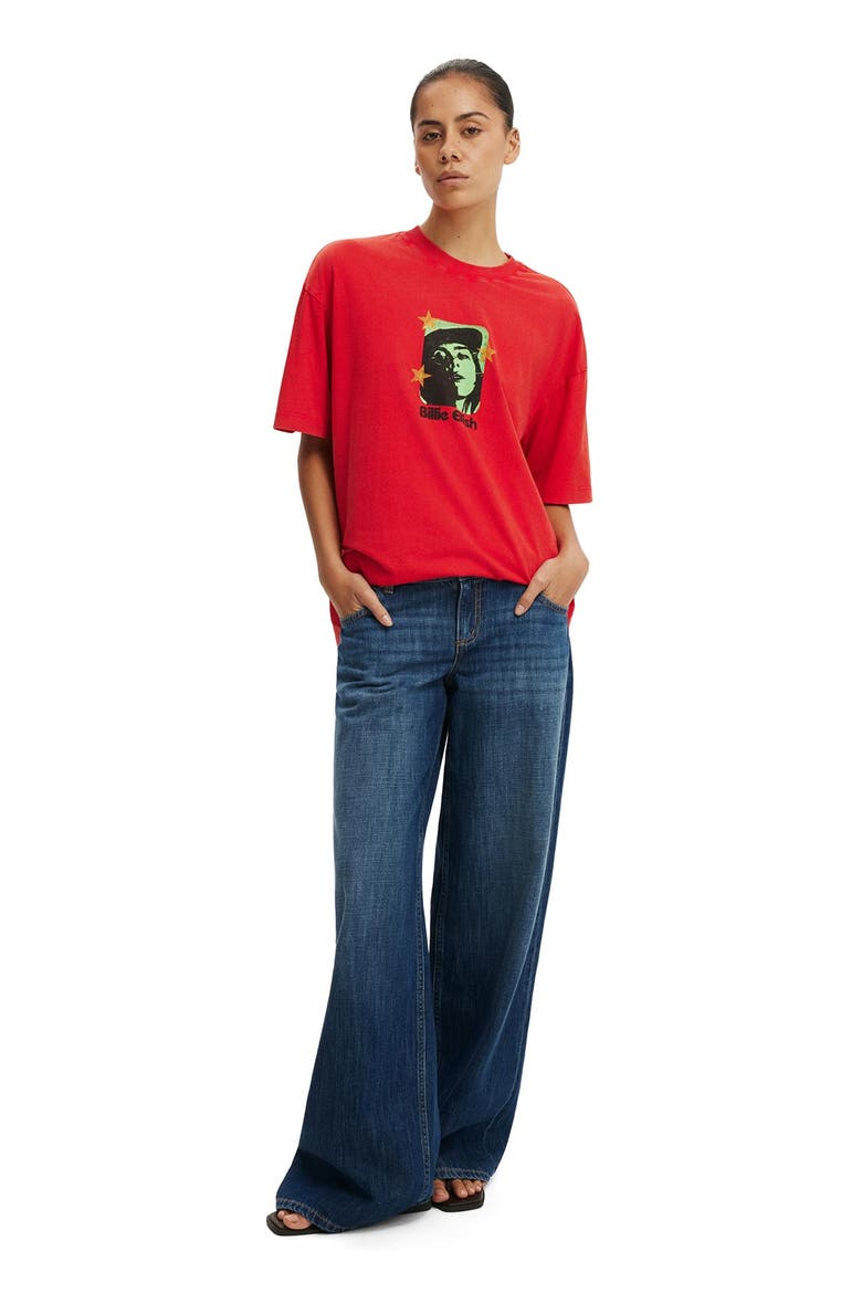 The Lcn Music Boxy Graphic Tee, Alternate, color, Billie Eilish Stars Washed