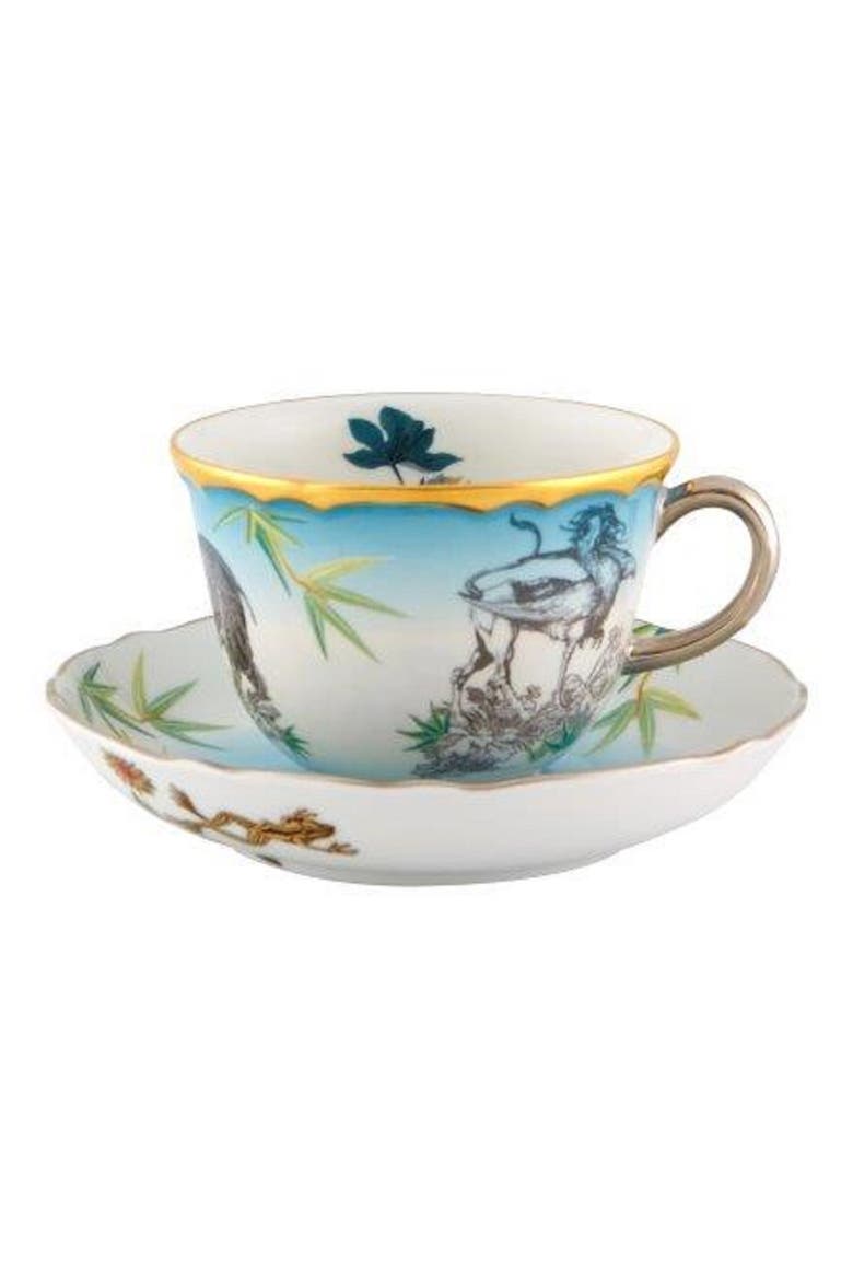Reveries Teacup & Saucer, Main, color, WHITE
