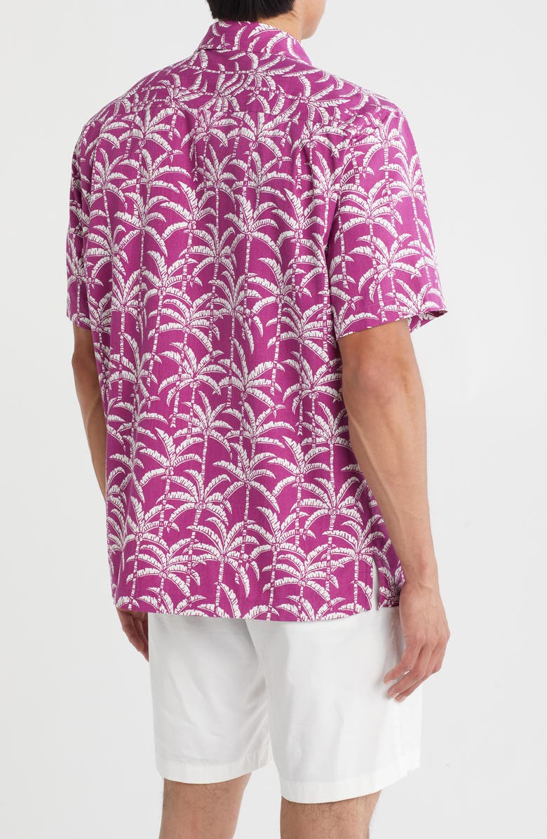 Tommy Bahama Palm Party Short Sleeve Silk Blend Button-Up Shirt, Alternate, color, 