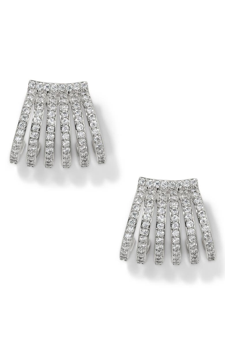 Nadri Gifted Cage Huggie Hoop Earrings, Main, color, 