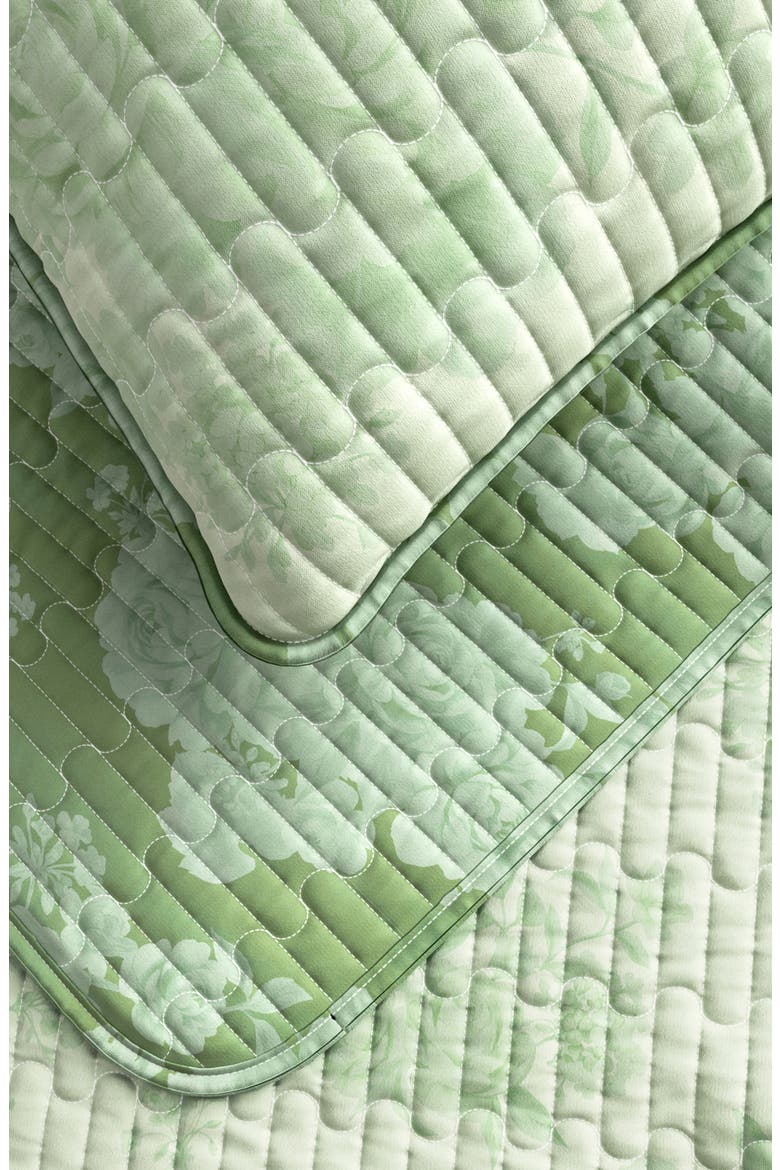 Floral Cotton Quilt & Sham Set, Alternate, color, EUCALYPTUS