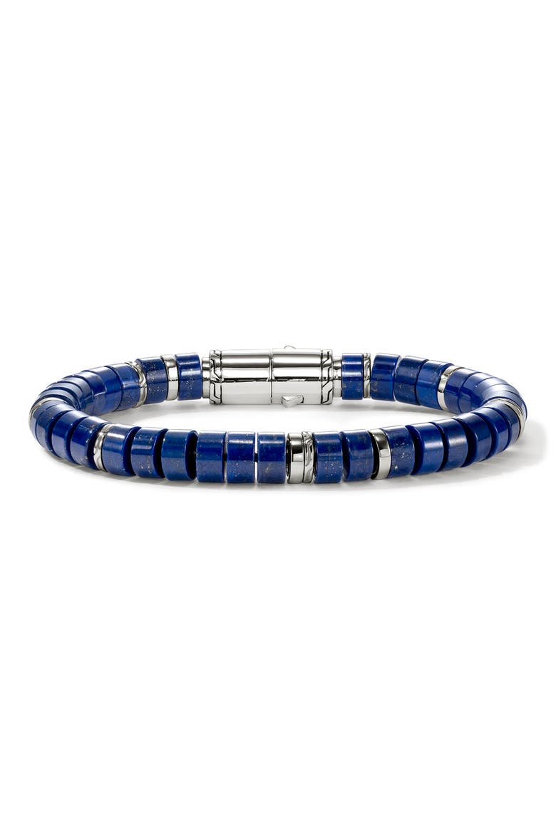 Heishi Beaded Bracelet, Main, color, SILVER