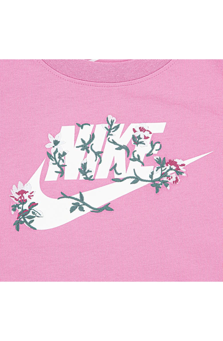 Nike Kids' Floral Futura Cotton Graphic T-shirt, Alternate, color, Magic Flamingo