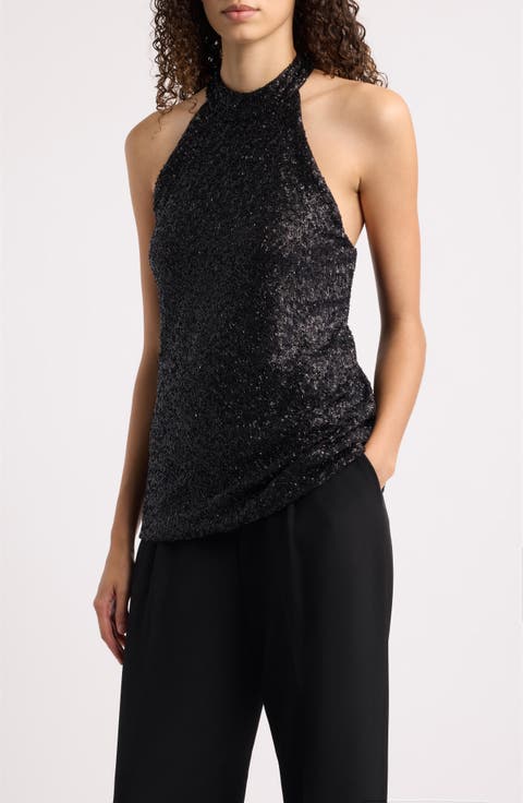 Enania Sequin Halter Top