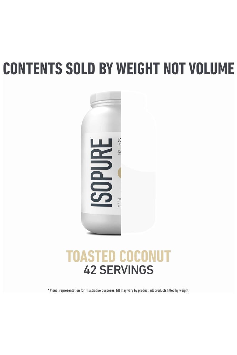 Low Carb Pure Whey Isolate Protein Powder Toasted Coconut, Alternate, color, None