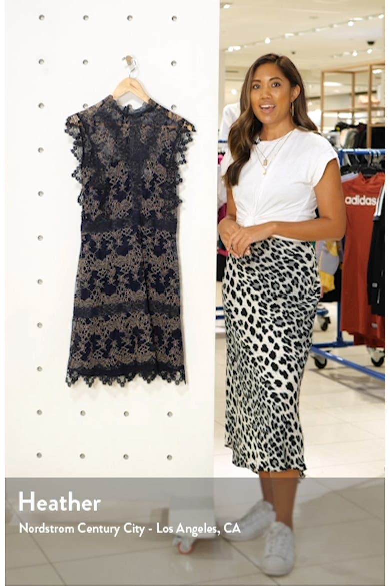 Madeline Mock Neck Lace Cocktail Dress video