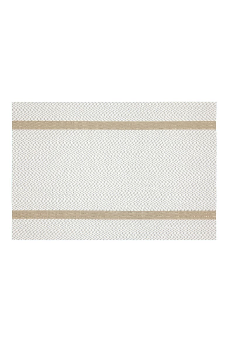 Set of 6 Vinyl Placemats, Main, color, CHEVRON GOLD BORDER WHITE