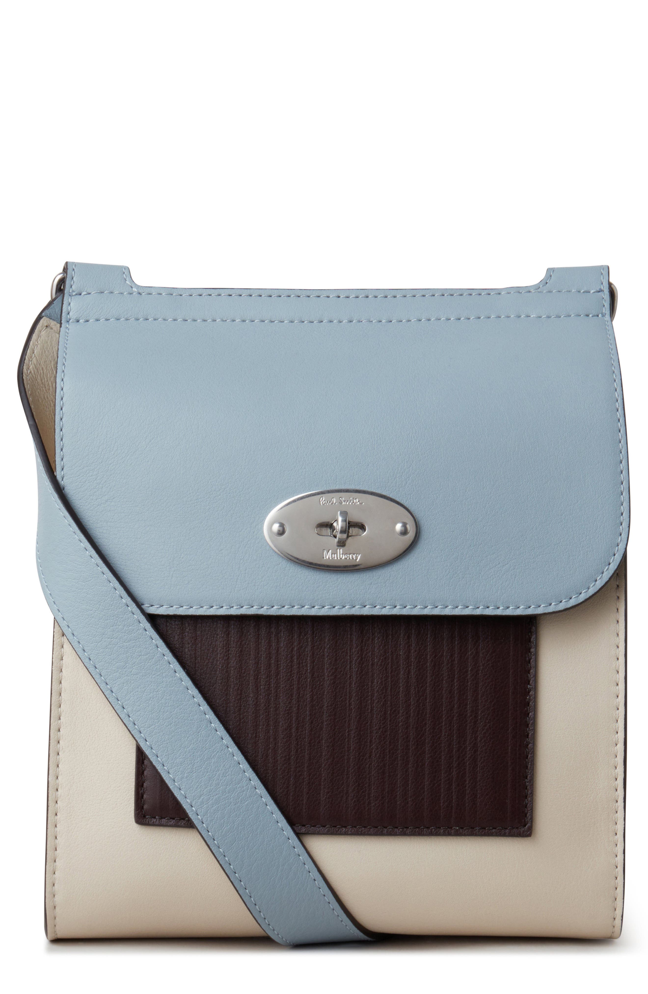 Mulberry x Paul Smith Small Antony Leather Crossbody Bag, Main, color, Ivory Multi