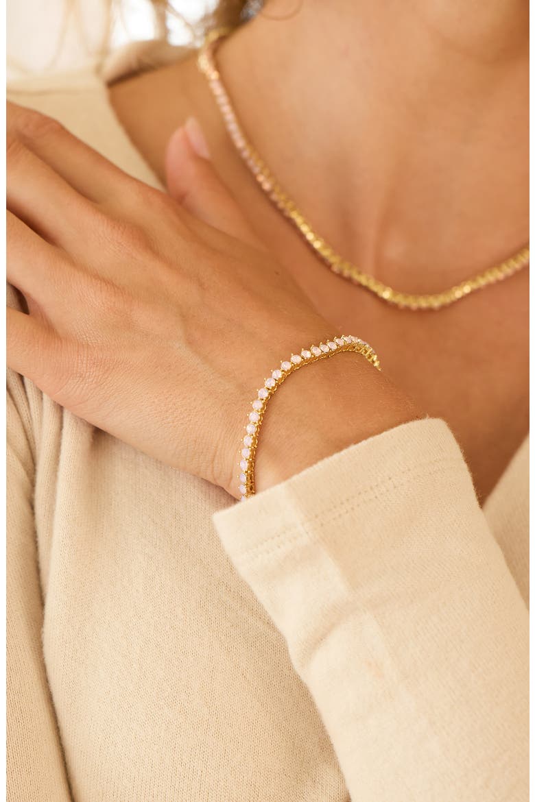 Isabella Blush Tennis Bracelet, Alternate, color, GOLD/ PINK