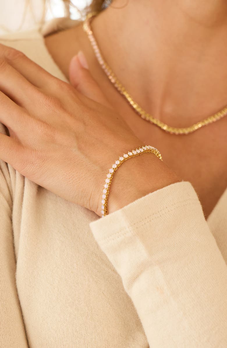 Brook and York Isabella Blush Tennis Bracelet, Alternate, color, Gold/ Pink