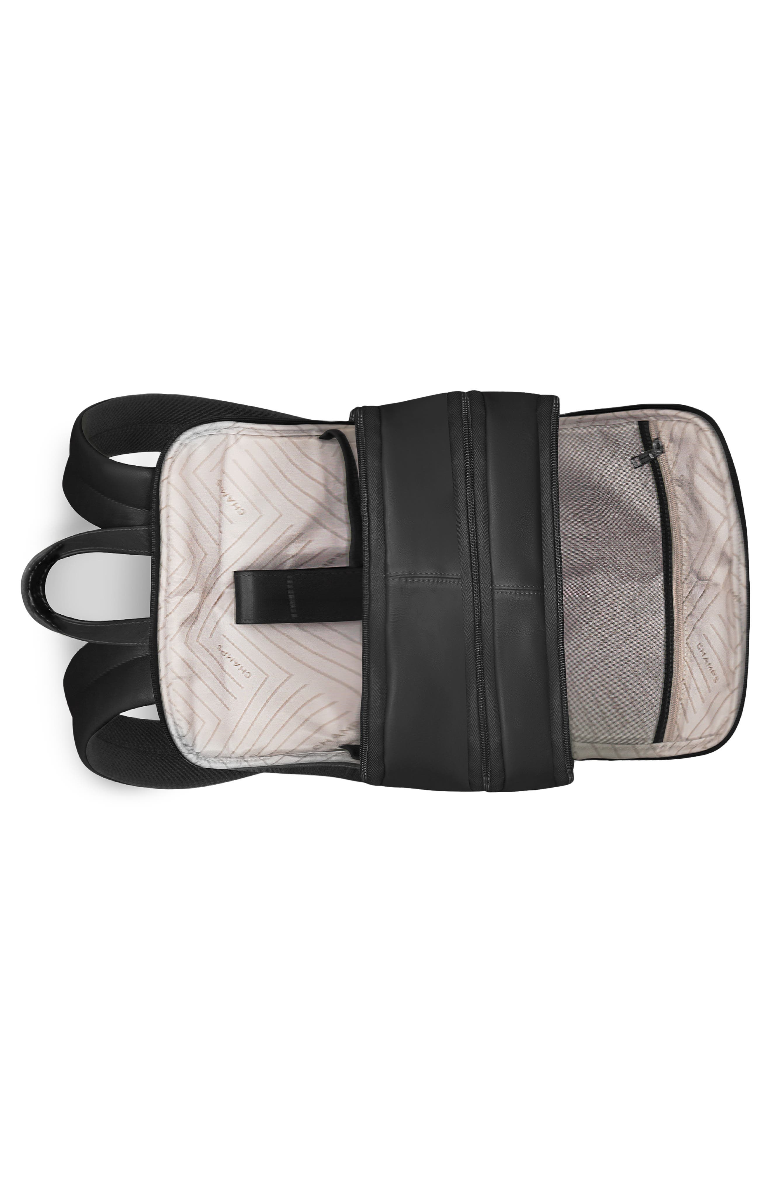 CHAMPS Onyx Leather Backpack, Alternate, color, Black