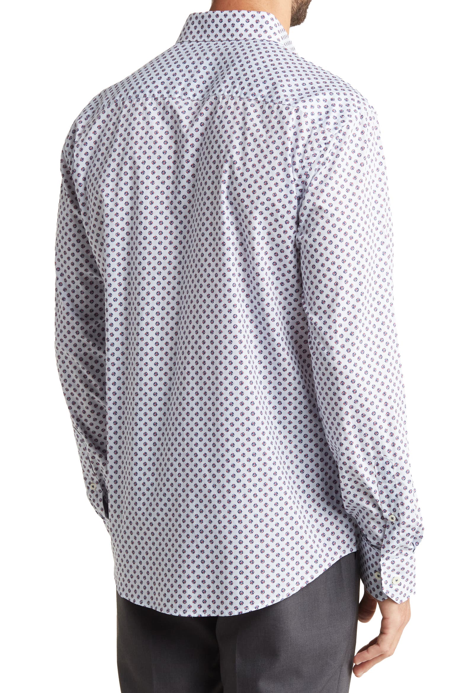 Abstract Print Bugatchi Abstract Print Long Sleeve Shaped Fit Shirt (Men) | Nordstromrack