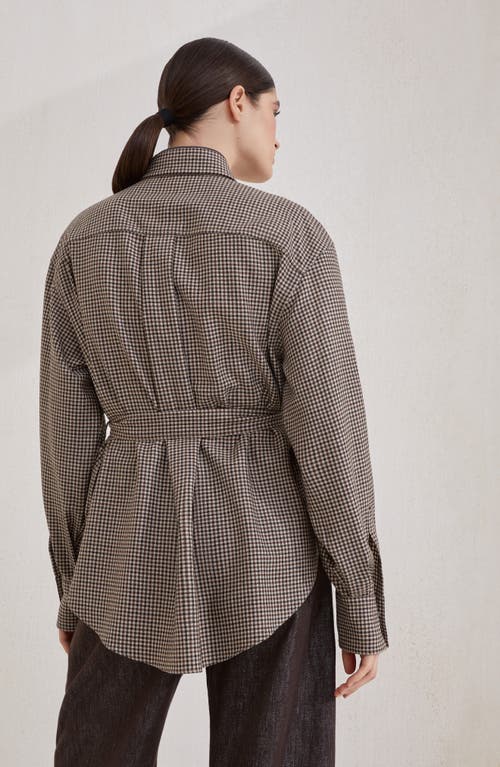 Brunello Cucinelli Checked Virgin Wool Overshirt In Brown