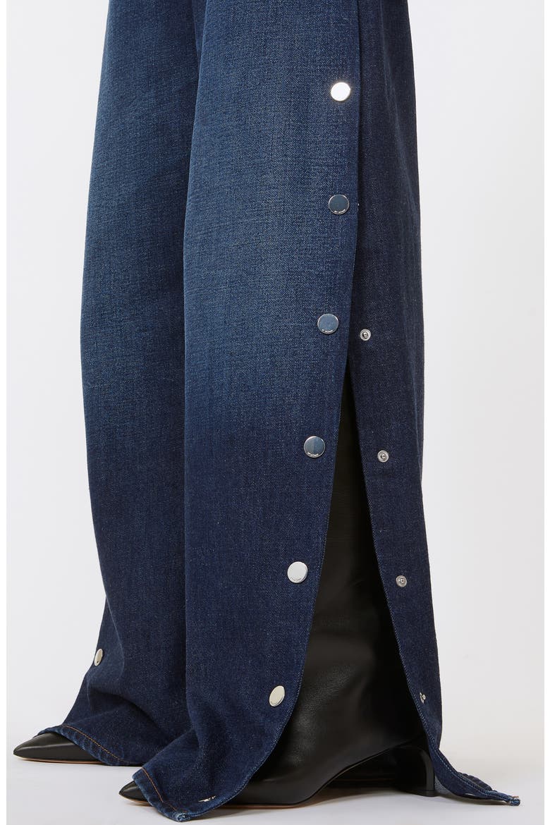 Lichene Side Snap Wide Leg Jeans, Alternate, color, MIDNIGHT BLUE