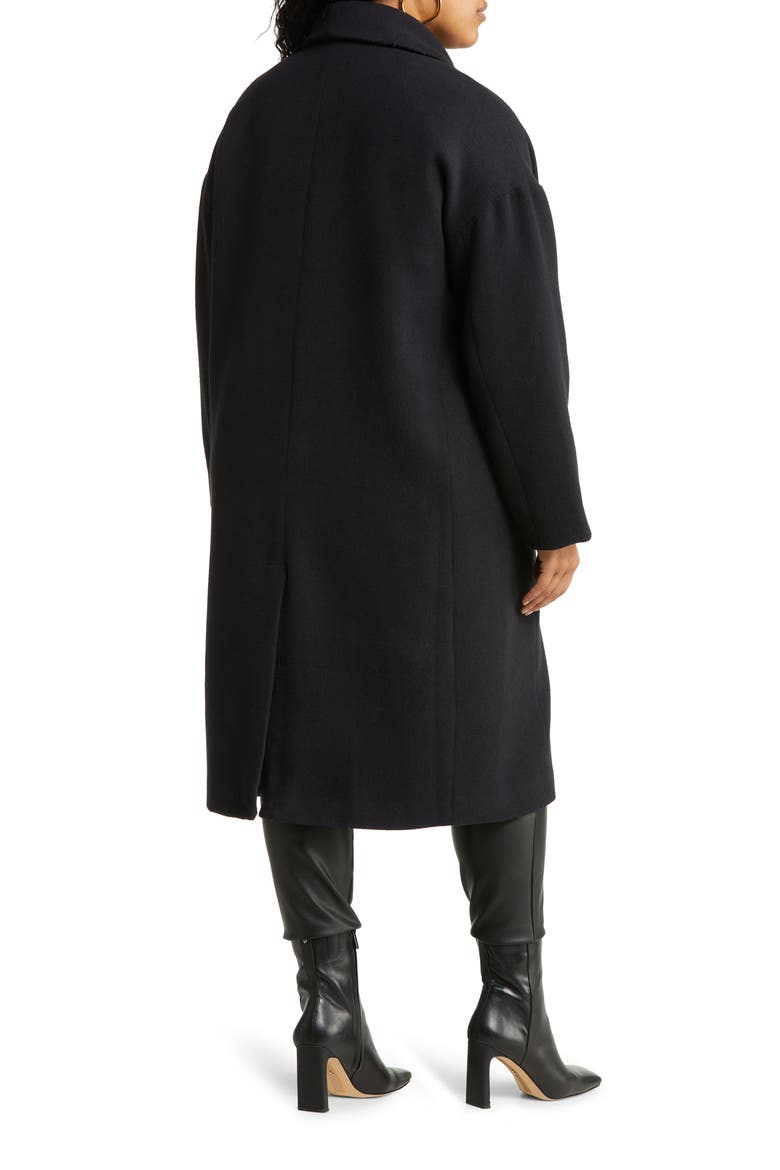 Double Breasted Long Coat, Alternate, color, NAVY PEACOAT