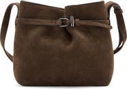 MANGO Suede Buckle Shoulder Bag