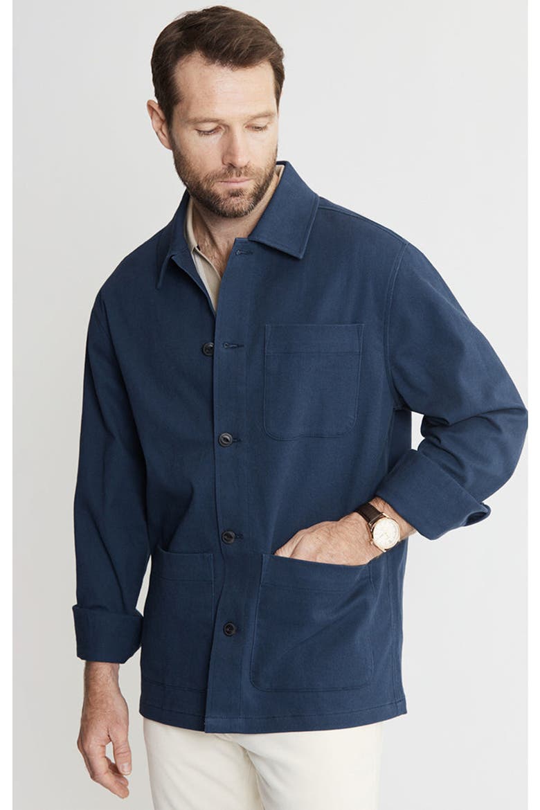 Brushed Bull Denim Chore Coat, Alternate, color, NAVY