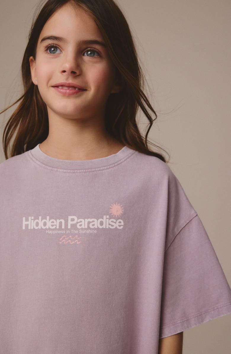 NEXT Kids' Hidden Paradise Oversize Graphic T-Shirt, Alternate, color, Pink