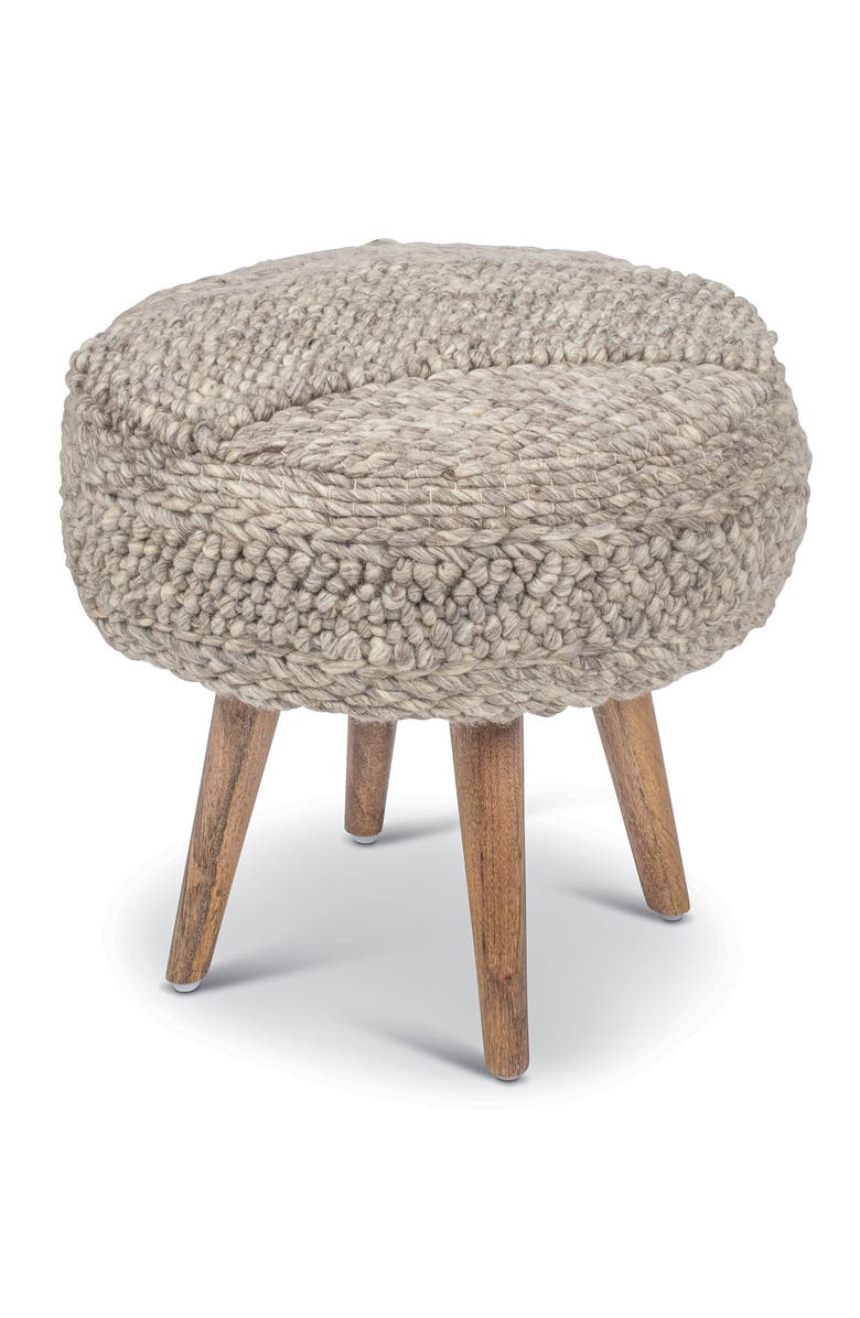 Anaya Textured Oversized Handwoven Stool, Main, color, Taupe