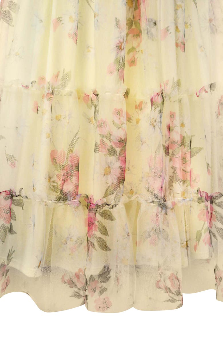 Zunie Kids' Tiered Flower Print Dress, Alternate, color, 