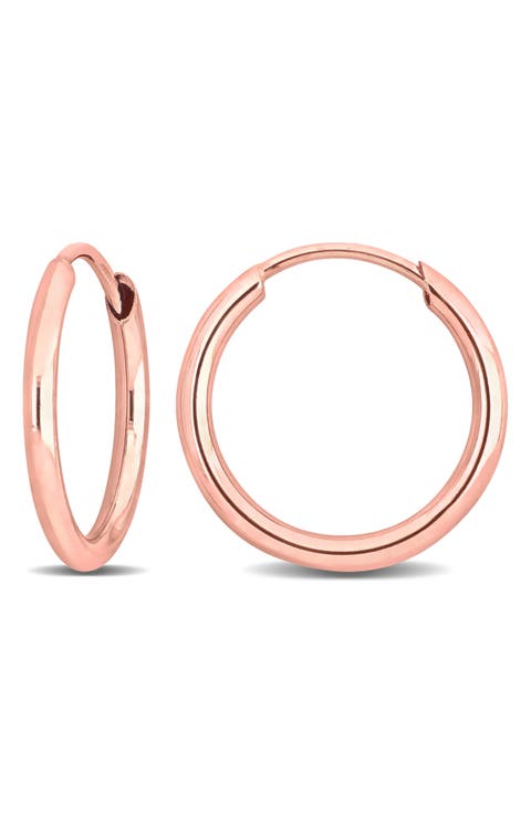 14K Rose Gold 13mm Hoop Earrings