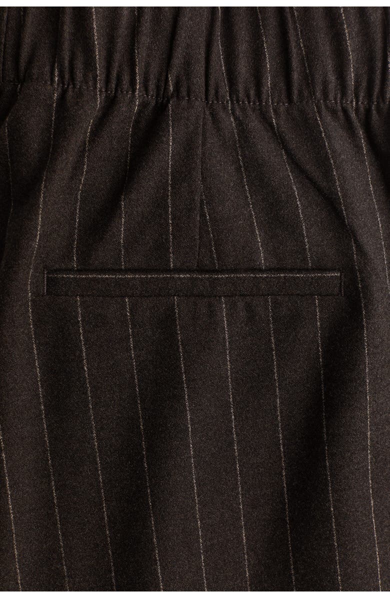 H&M Wide-leg pull-on pants, Alternate, color, Dark Brown/Pinstriped