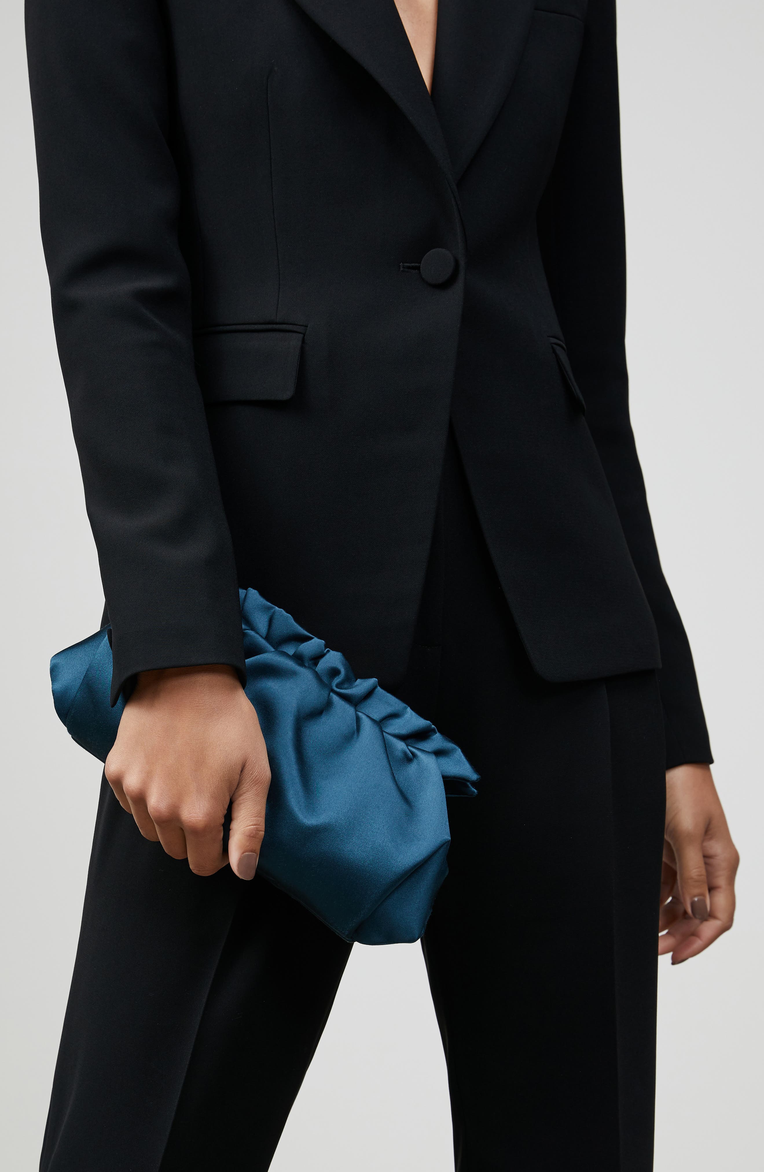 Lafayette 148 New York Satin Pochette Clutch, Alternate, color, 