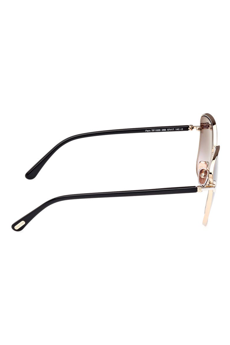 Fern 57mm Square Sunglasses, Alternate, color, SHINY ROSE GOLD / GRADIENT SMOKE