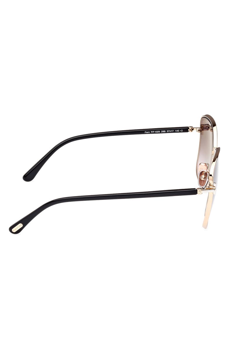 TOM FORD Fern 57mm Square Sunglasses, Alternate, color, Shiny Rose Gold / Smoke